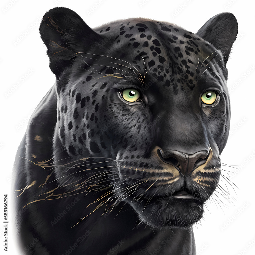 Black Panther - Leopard (Panthera pardus) or Jaguar (Panthera onca), ai generated