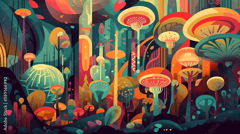 Neon Mushrooms