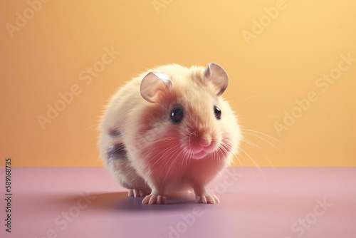 Banner with hamster. Copy space, background. Generative AI.