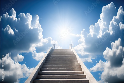 step into heaven a heavenly stairway with rays of light generative ai