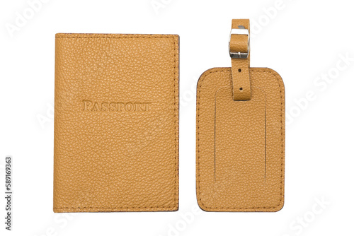 Coded Passport Covers. Brown, white, yellow, beige