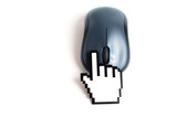Hand Shaped Cursor Sign Clicks a Computer Mouse