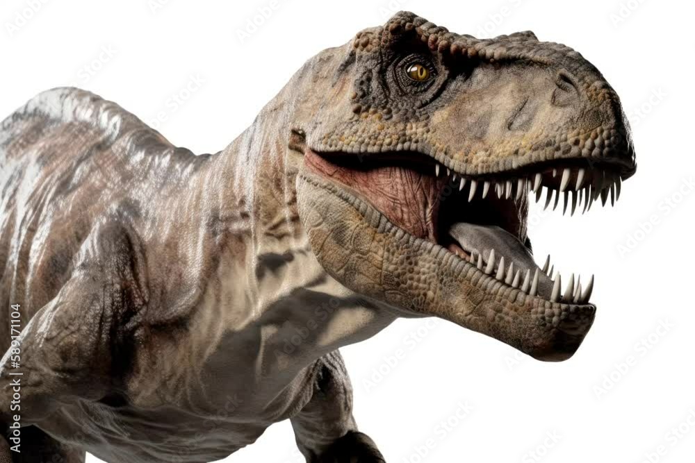 T-Rex dinosaur isolated on transparent background. Ai generated.