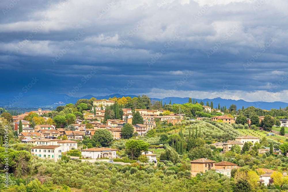Blick über die Stadt Siena in Italien