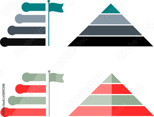 Infografik Elemente - Schritte zum Ziel - Aufbau und Hierarchie