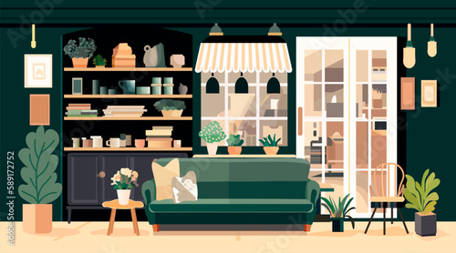 living room modern home apartment interior horizontal