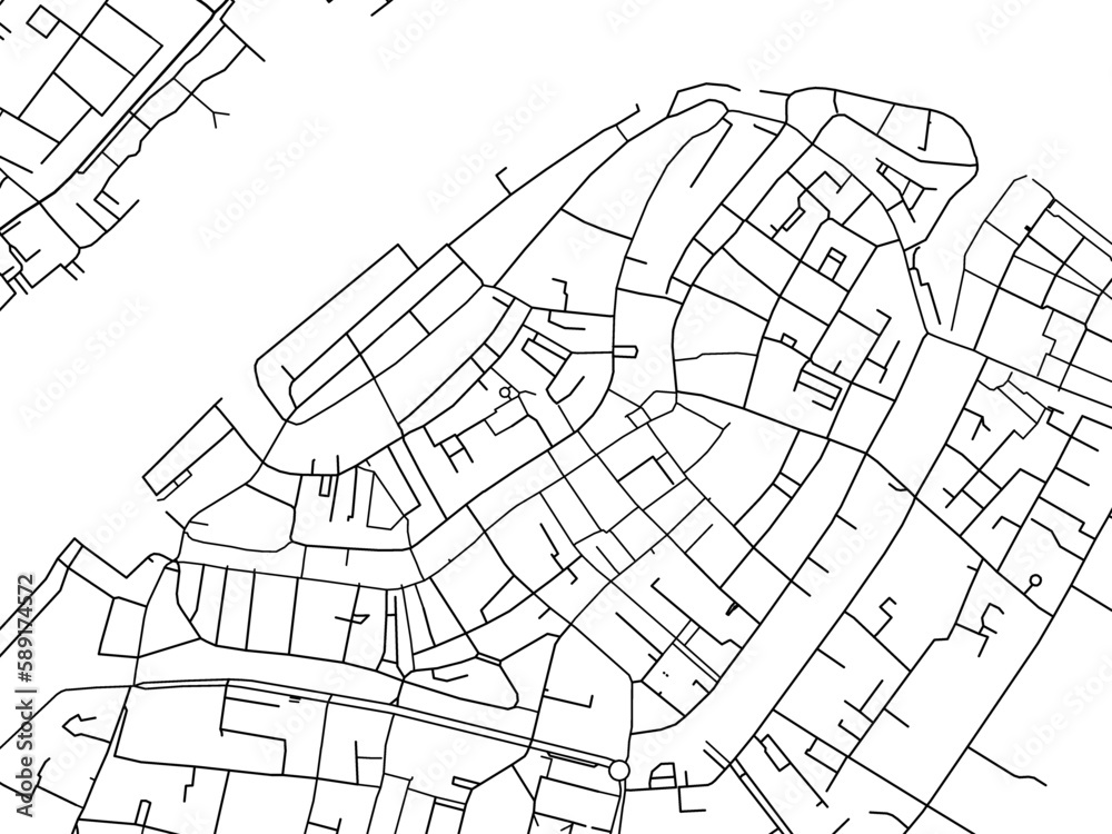 Vector Road map of the city of Dordrecht Centrum in the Netherlands ...