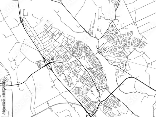 Vector Road map of the city of  Kampen in the Netherlands. Based on data from OpenStreetMap.