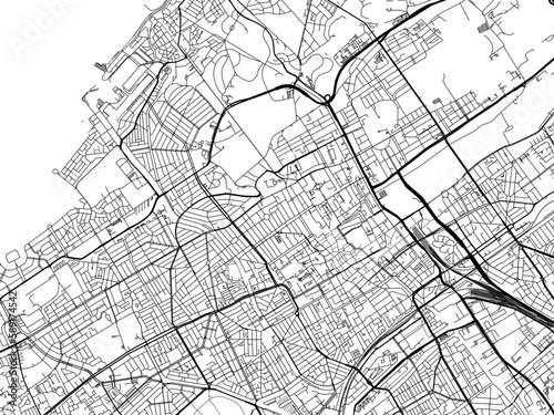 Vector Road map of the city of Den Haag in the Netherlands. Based on data from OpenStreetMap.
