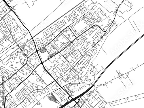 Vector Road map of the city of  Leidschendam in the Netherlands. Based on data from OpenStreetMap. photo