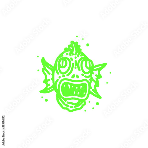 vector illustration of a water monster head