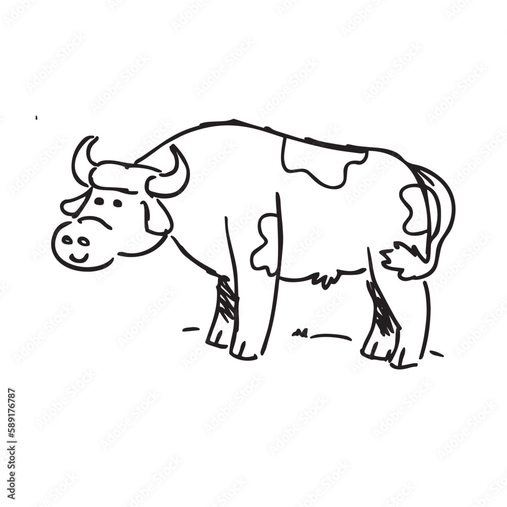 cow Hand drawn vector illustration. cow Hand drawn vector illustration.