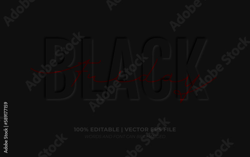 Black Friday Editable Font Style - Dark 3D Embossed Editable Text Effect