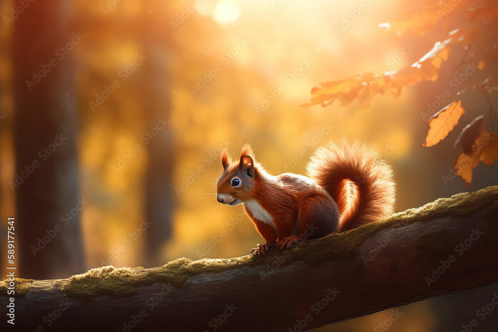 Charming Squirrel's Enchanted Forest Adventure, created with Generative ...