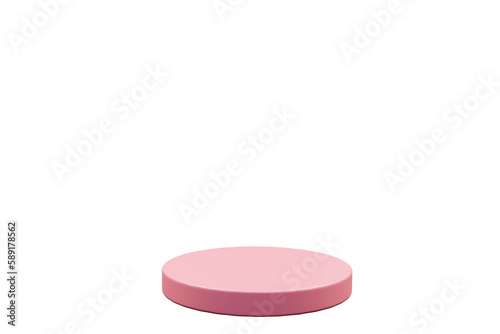 Abstract podium pink color. Round platform of mint color on a white background. Minimalistic design. 3d render, 3d illustration