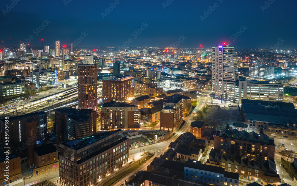 City Centre Leeds, West Yorkshire. Bridgewater Place and Leeds City Skyline. Yorkshire Northern England United Kingdom.	