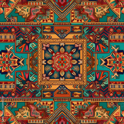 Seamless repeating pattern - native aztec pattern