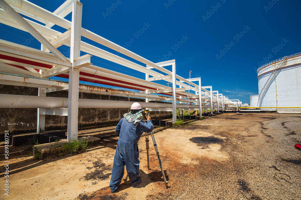 Male worker survey camera inspection visual pipeline oil and gas
