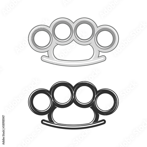 Brass Knuckles icon. Simple style knuckles isolated on white background. Gangsters or mafia equipment. Criminal weapon for hand-to-hand combat. Vector illustration EPS 10.