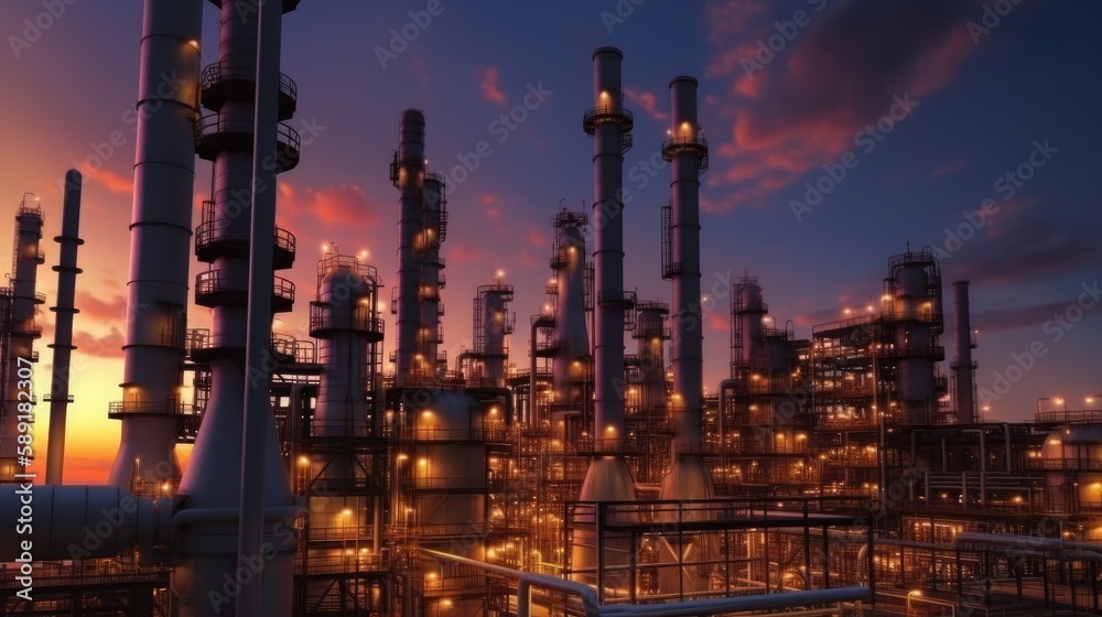 Oil and gas, energy,  industry, petrochemicals, plant, Generative AI