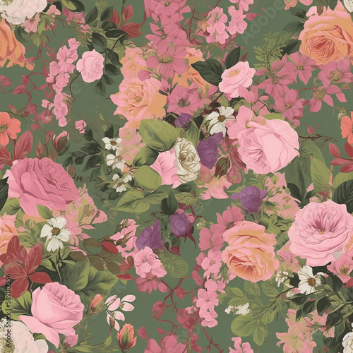 Seamless repeating pattern - floral print pattern