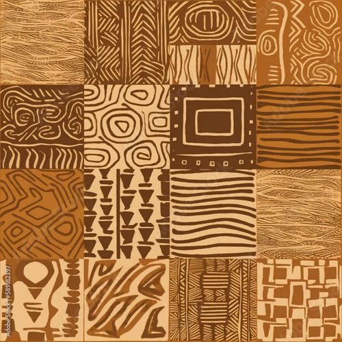 Seamless repeating pattern - African tile pattern