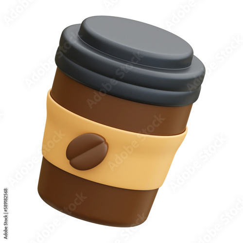 coffee cup 3d render illustration icon