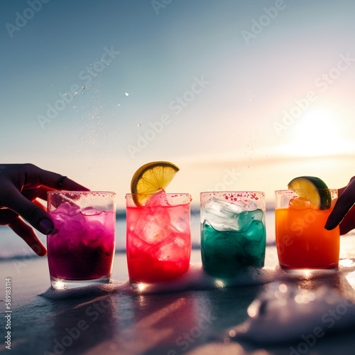 summer drinks cocktail beach photo