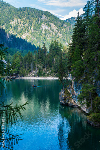 Dream Dolomites. Reflections on Lake Braies.