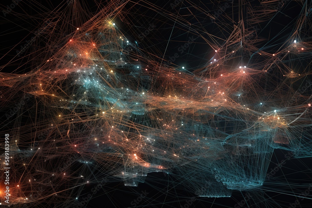 Metal wires, abstract illustration, Generative AI Metal wires, abstract illustration, Generative AI