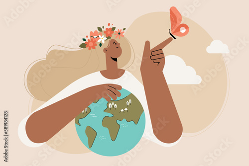 International Mother Earth Day. Ecology, environmental problems and environmental protection. Vector illustration for graphic and web design, business presentation, marketing and print material.