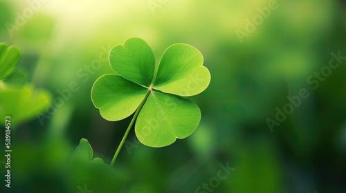 four clover st patrick day - by generative ai