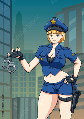 Anime Cop in City