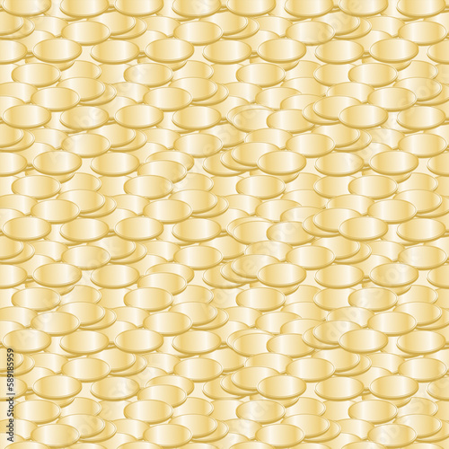 money wallpaper. a scattering of gold coins. seamless pattern. a poster to attract the energy of money, wealth. egregor. feng shui. print, cover. vector illustration.