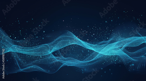 Wave grid abstract graphics,created with Generative AI tecnology.