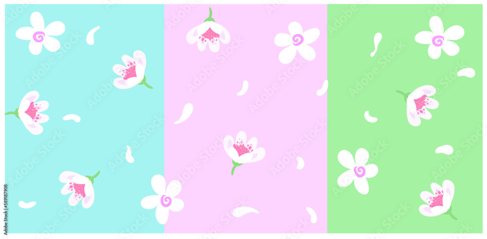 pink flowers background pattern floral petals simple cute minimal vector