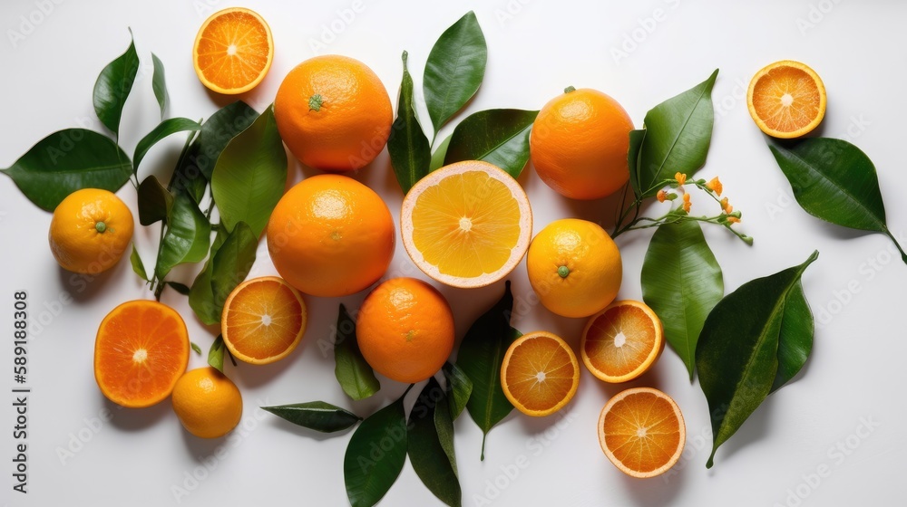 Oranges on white table Oranges on white table