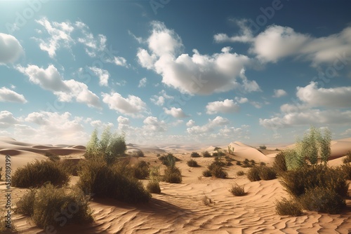 Scenic View Of Desert Against Clear Sky, Generative AI