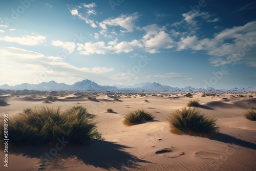 Scenic View Of Desert Against Clear Sky, Generative AI