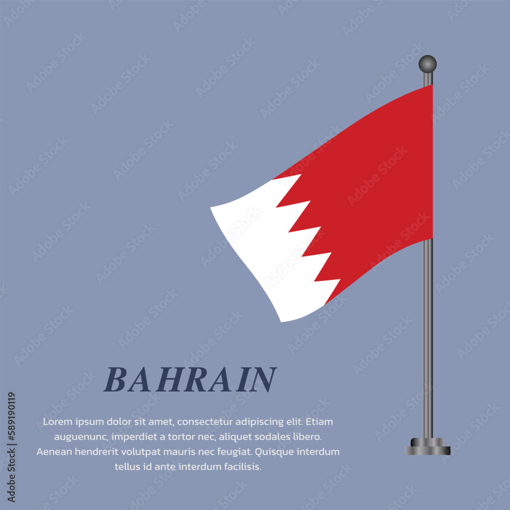 Obraz premium Illustration of bahrain flag Template