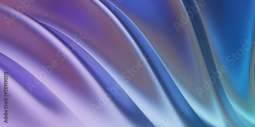 3d rendering of shiny light blue folded fabric background.