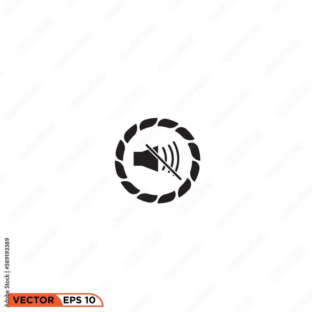 Icon vector graphic of sound off rope symbol Icon vector graphic of sound off rope symbol