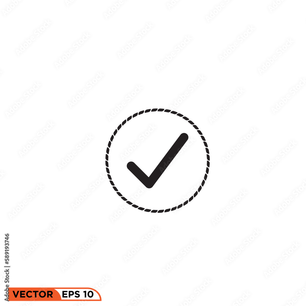 Icon vector graphic of approve rope design Icon vector graphic of approve rope design