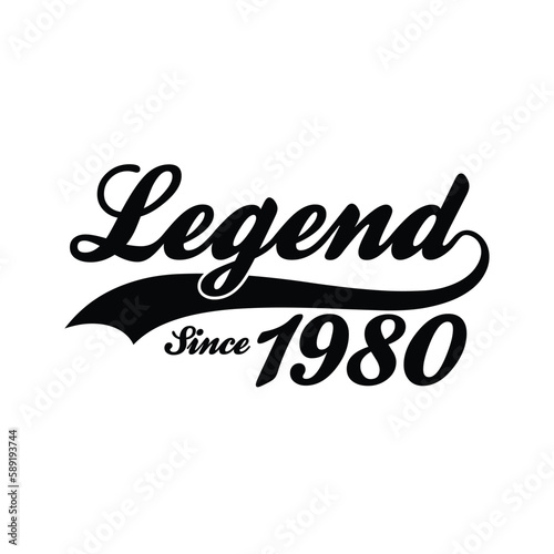 Legend Since 1980 T shirt Design Vector, Retro vintage design