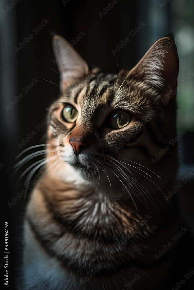 Close up portrait of a cat