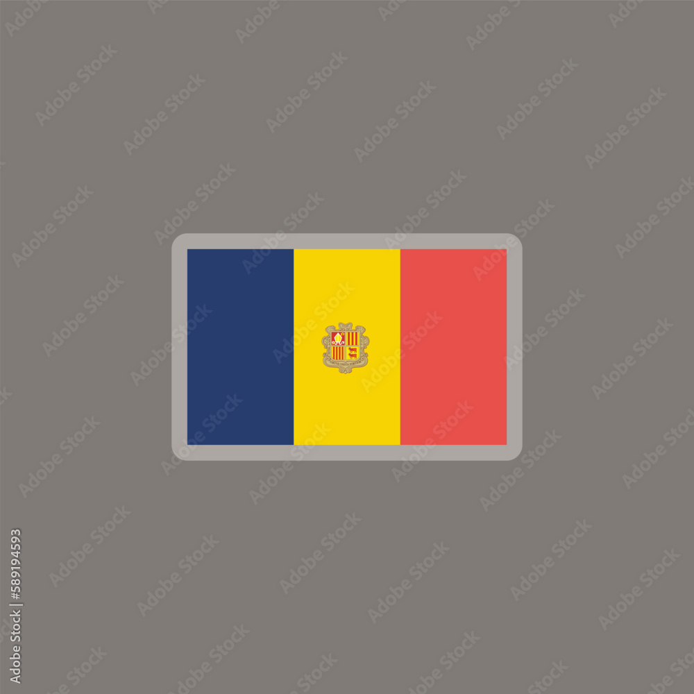 Fototapeta premium Illustration of andorra flag Template