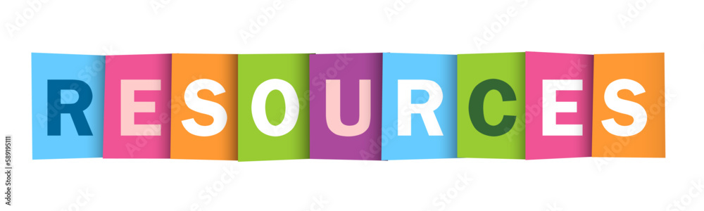 RESOURCES colorful vector typography banner
