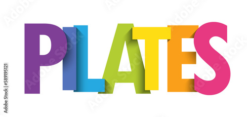 PILATES colorful vector typography banner