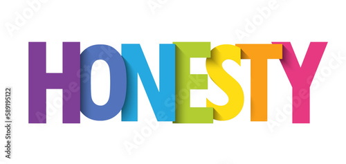 HONESTY colorful vector typography banner