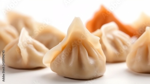 chinese steamed dumplings, Dumplings on a plate , Dumpling on white background